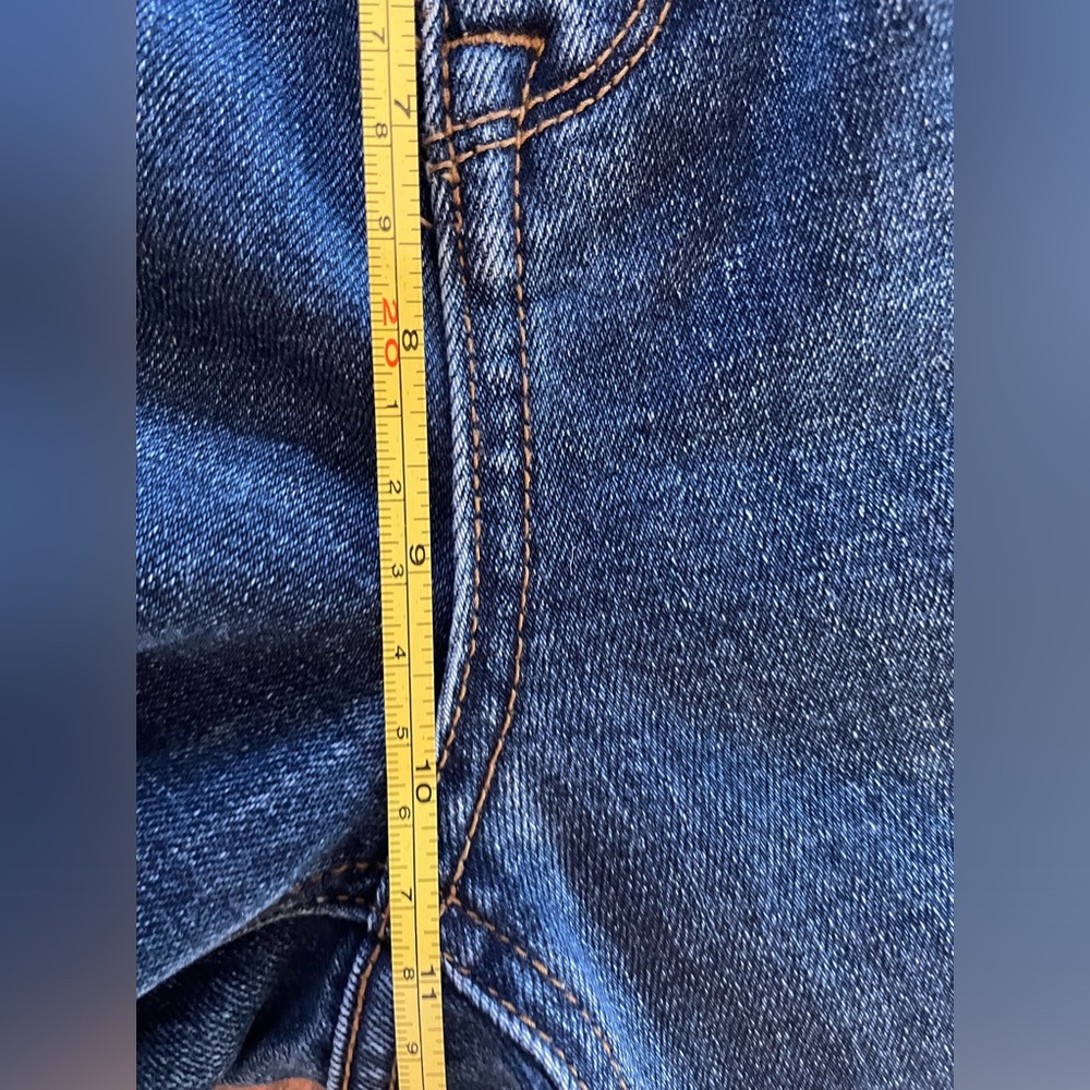 J Crew Billie Demi boot cut. Size 29. Dark wash distress on front only. - Picture 9 of 10